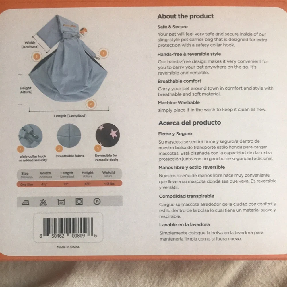 NIB ~ Blue Pet Sling for small Dogs